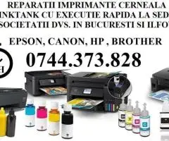Rapid reparatii imprimante cu rezervoare ink la sediul societatii dvs. București și Ilfov.