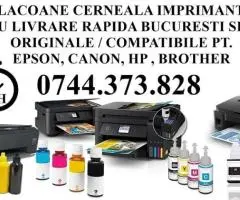 Cerneala imprimanta Epson, Canon, HP, Brother – flacoane CISS