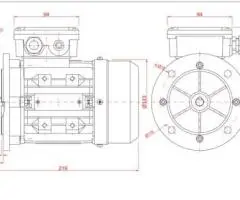 Motor electric trifazat 0.25kw 3000rpm 63 B5 - 2