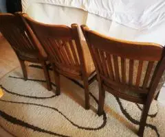 scaun din lemn set 3 scaune vechi taburet vintage Romania made - 2