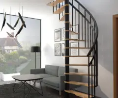 Scara Siena - semispirala kit, lemn fag, amprenta minima - 3