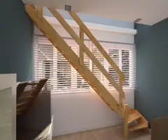 Scara Rustic - lemn masiv brad/fag, nelacuita, personalizabila