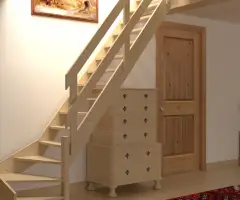 Scara interioara Rustic - brad masiv, simpla si solida - 5