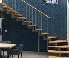 Scara Manhattan - lemn fag masiv + metal, palier reglabil - 3