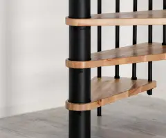 Scara spirala Spiralis - lemn masiv fag/stejar + otel