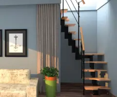 Scara interioara Quadro - structura metal + multiplex - 2