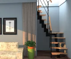 Scara interioara Quadro - structura metal + multiplex