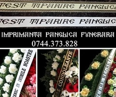 Imprimanta scriere panglica coroana funerara, pompe funebre, florarii!