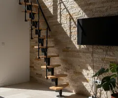 Scara interioara Lumia - lemn fag + otel, spatiu redus - 3