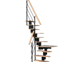 Scara Quadro - turnanta 90 grade, metal + placaj lacuit