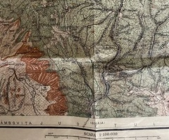 Harta topografica Predeal- Brasov, perioada interbelica - 2