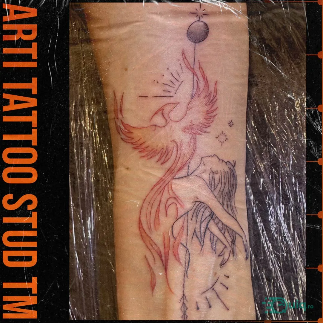 Tatuaj geometric, Timișoara — simetrie și linii precise — fotografia 5