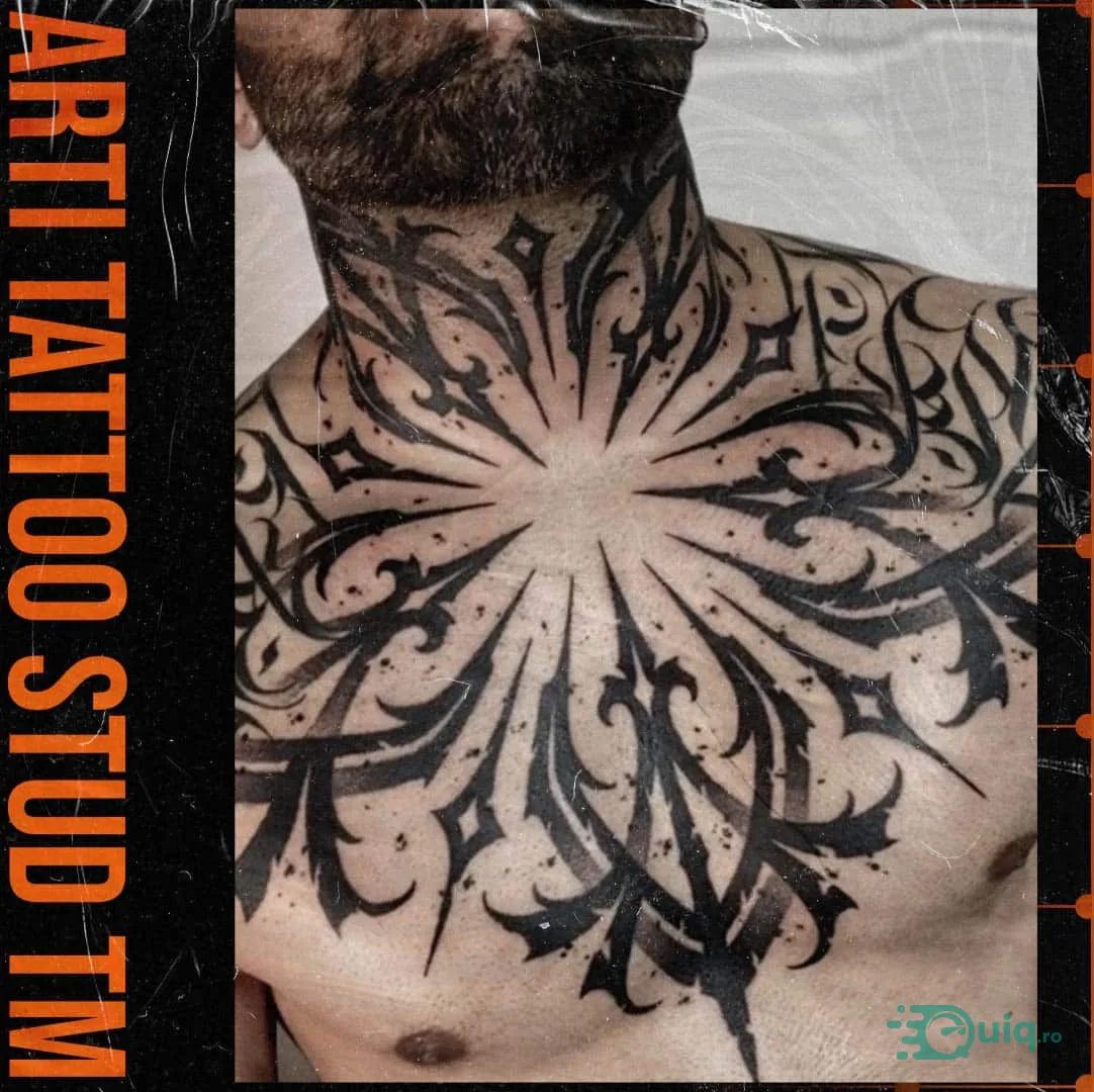 Tatuaj geometric, Timișoara — simetrie și linii precise — fotografia 6