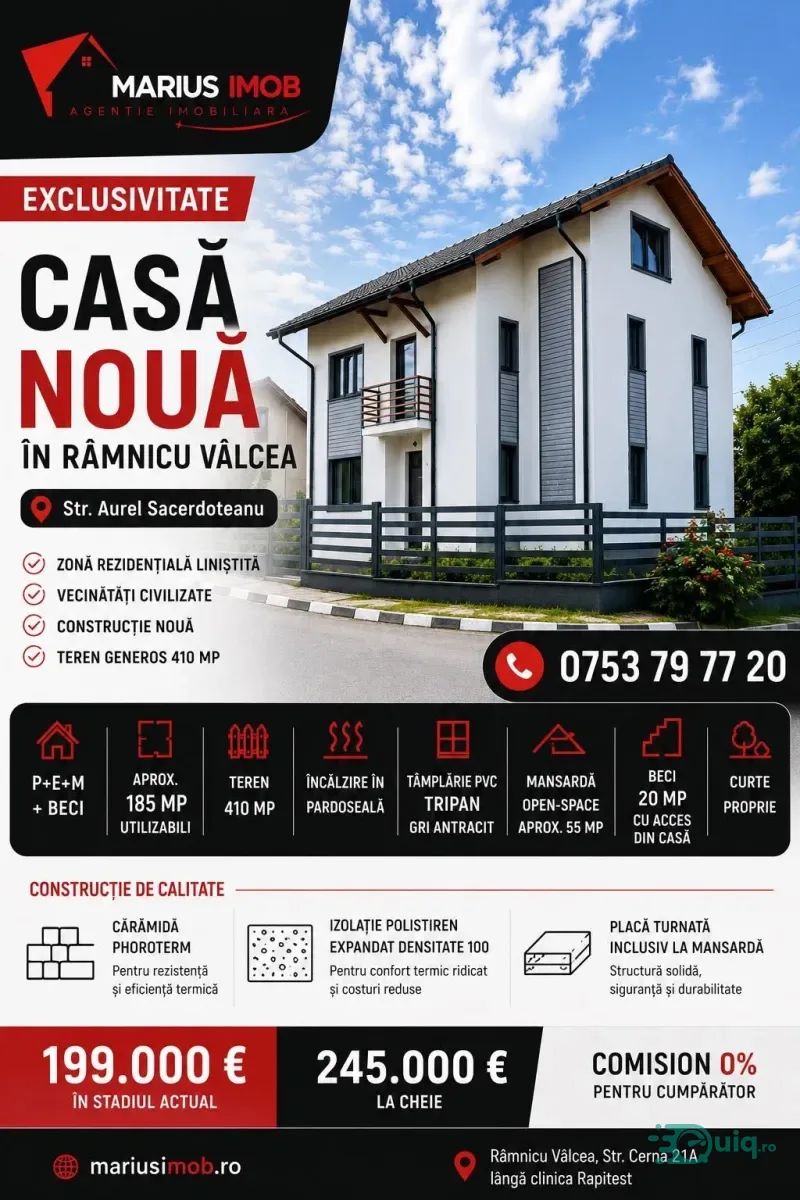 Casă nouă P+E+M, 185 mp utili, Str. Aurel Sacerdoteanu – Încălzire în… — fotografia 1