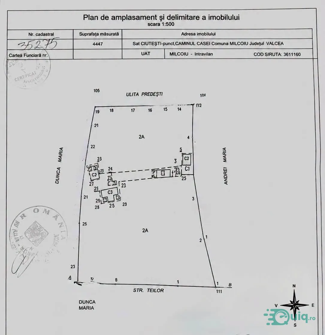 Proprietate 4.447 mp | Milcoiu – Ciutești | 3 €/mp — fotografia 1