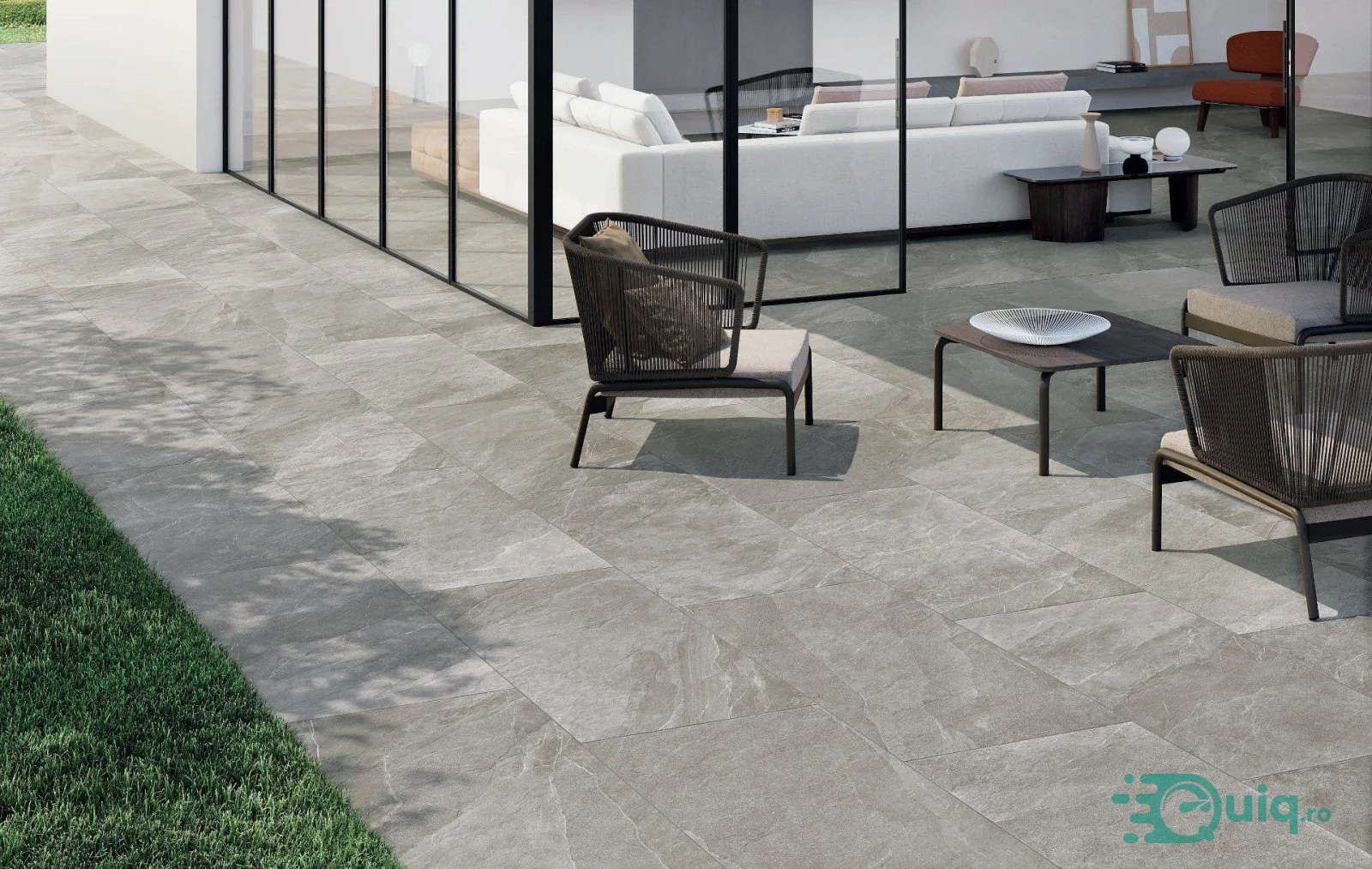 Gresie de exterior Shale Greige Antislip 60x120x2 cm — fotografia 3