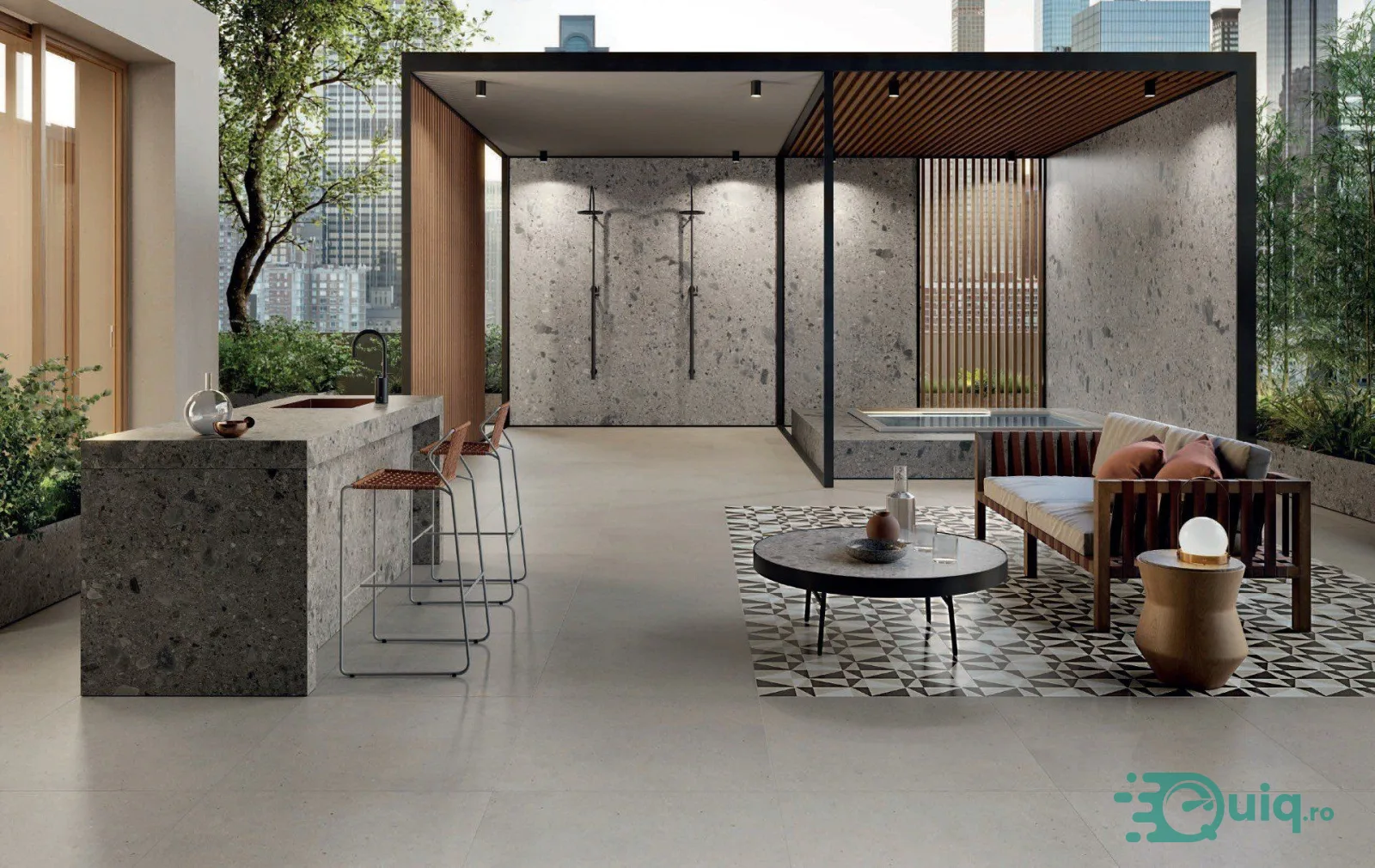 Gresie de exterior Silver Grain Grey Antislip 60x60x2 cm — fotografia 4