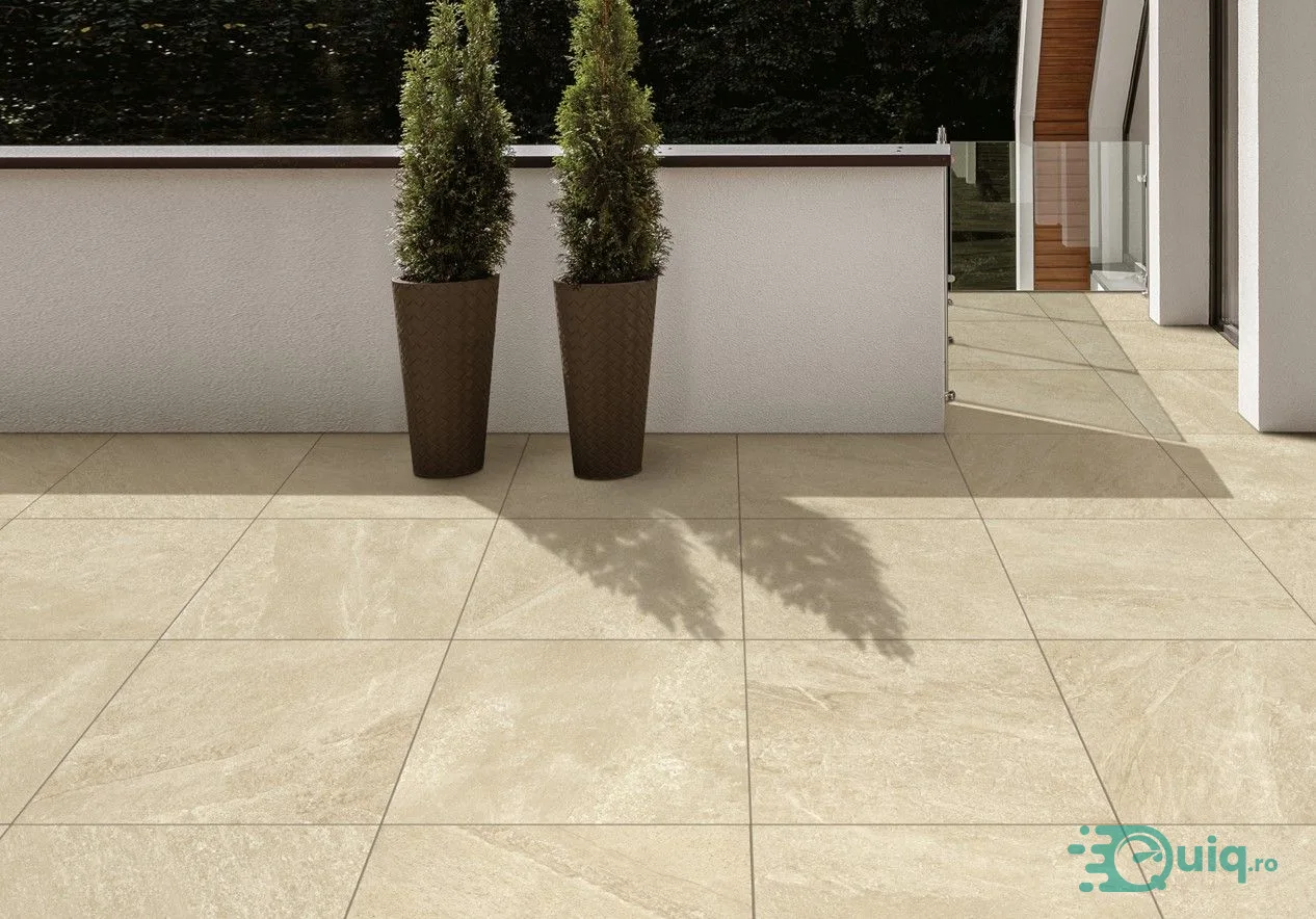 Gresie Exterior Portelanata iTiles Quarzi Cream 60x90x2 cm — fotografia 2