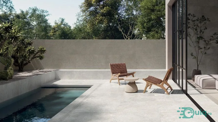 Gresie Limestone White Antislip 80x80 cm — fotografia 3